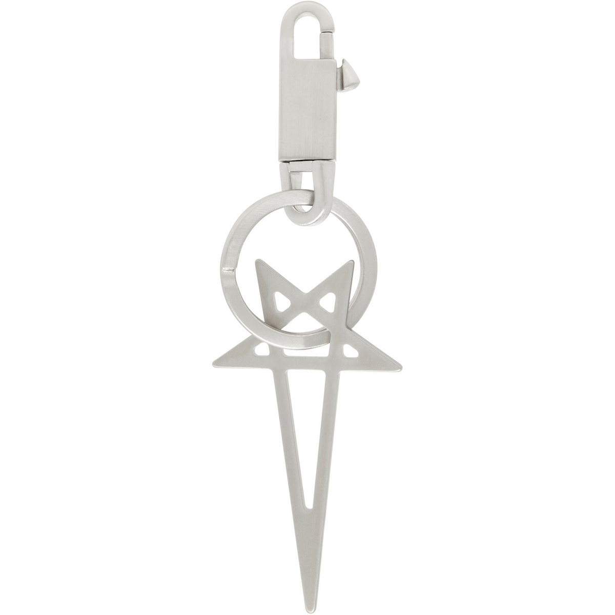 Rick Owens Silver Pentagram Keychain