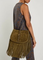 Etro Pony Medium Fringed Suede Cross-body bag - Khaki - One Size