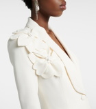 Elie Saab Floral-appliqué cady blazer