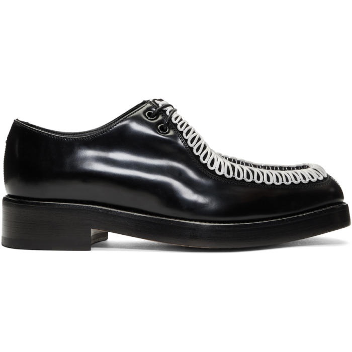 Photo: Raf Simons Black and White Embroidered Classic Derbys