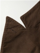 Boglioli - Double-Breasted Stretch Cotton and Modal-Blend Corduroy Suit Jacket - Brown