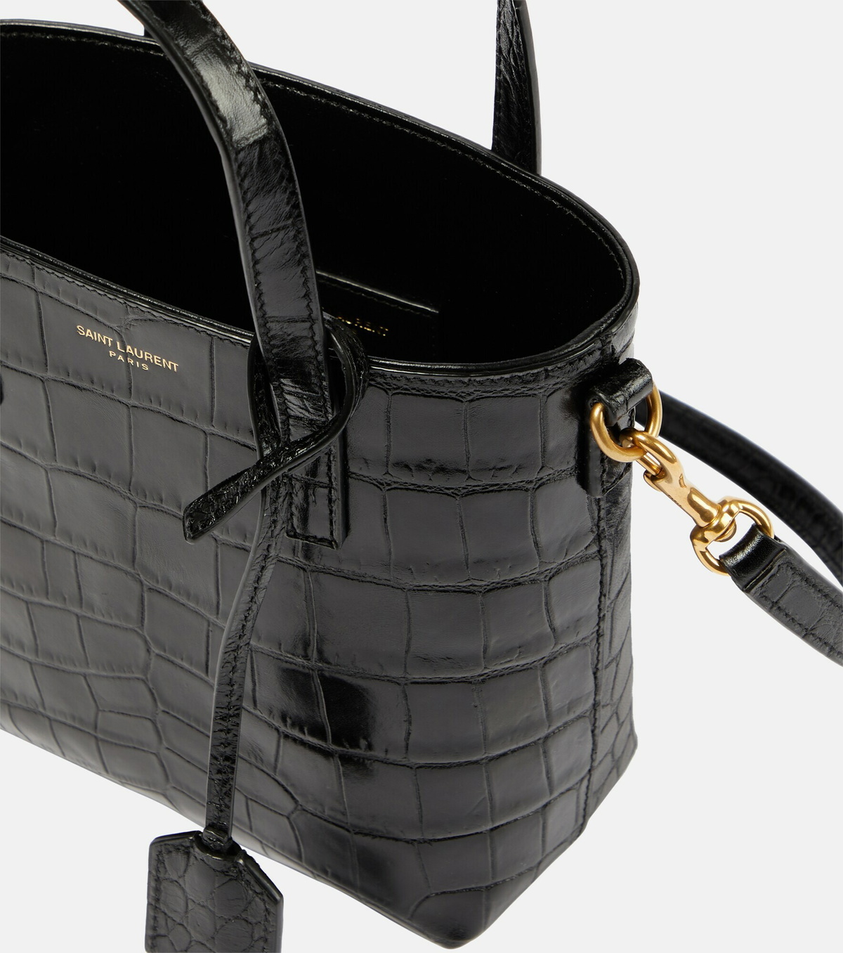 Saint Laurent - Paris Mini croc-effect leather tote bag Saint Laurent