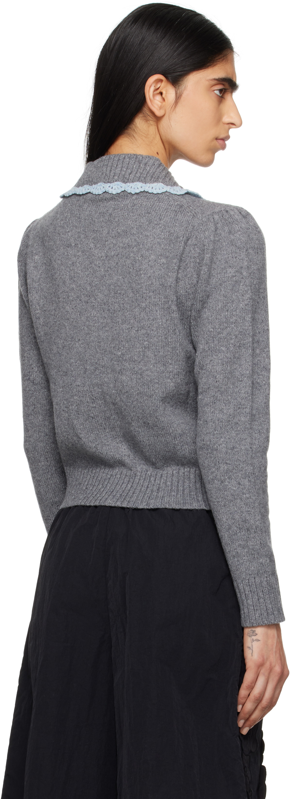 Sandy Liang Gray Roche Cardigan