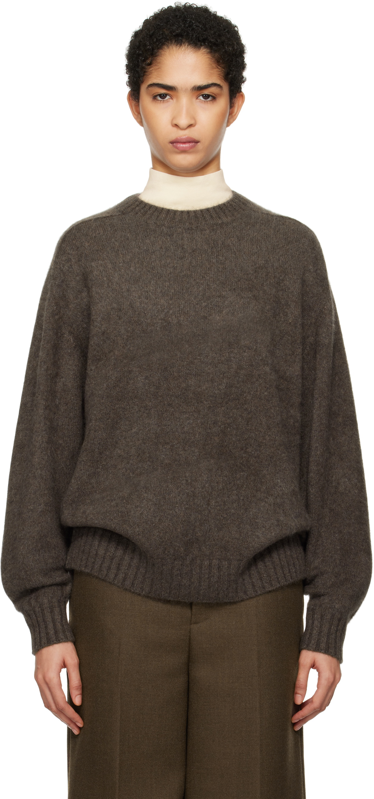 Carven Brown Knit Sweater
