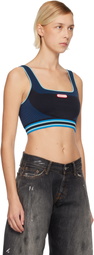 Casablanca Black & Blue Seamless Sport Bra