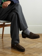 Drake's - Charles Suede Penny Loafers - Brown