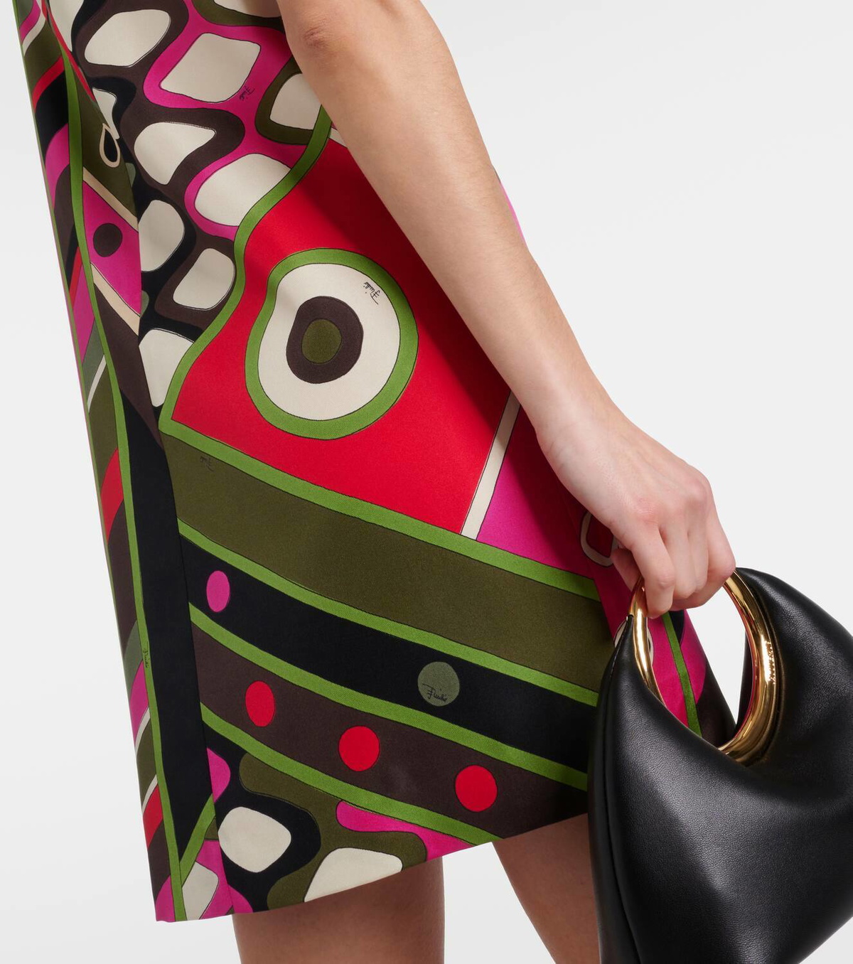 knee length dresses for ladies Vivara Print Long Silk Dress – PUCCI Online Store