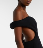 Mugler Open-back wool-blend cocktail dress