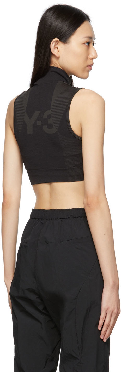 Black Seamless Tank Top by Y-3 on Sale