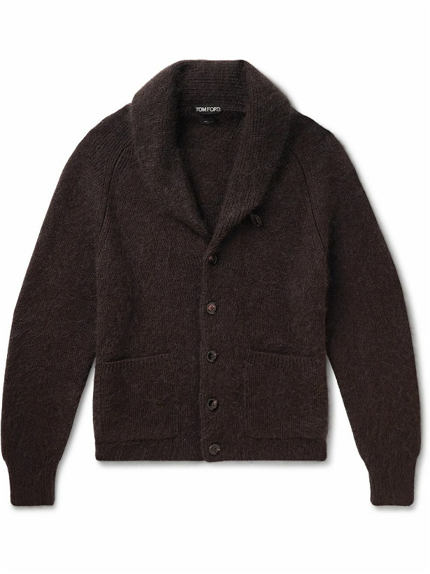 Photo: TOM FORD - Shawl-Collar Wool, Silk and Mohair-Blend Cardigan - Brown