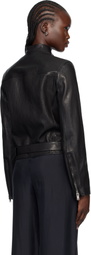 Ann Demeulemeester Black Ikra Fitted Leather Biker Jacket