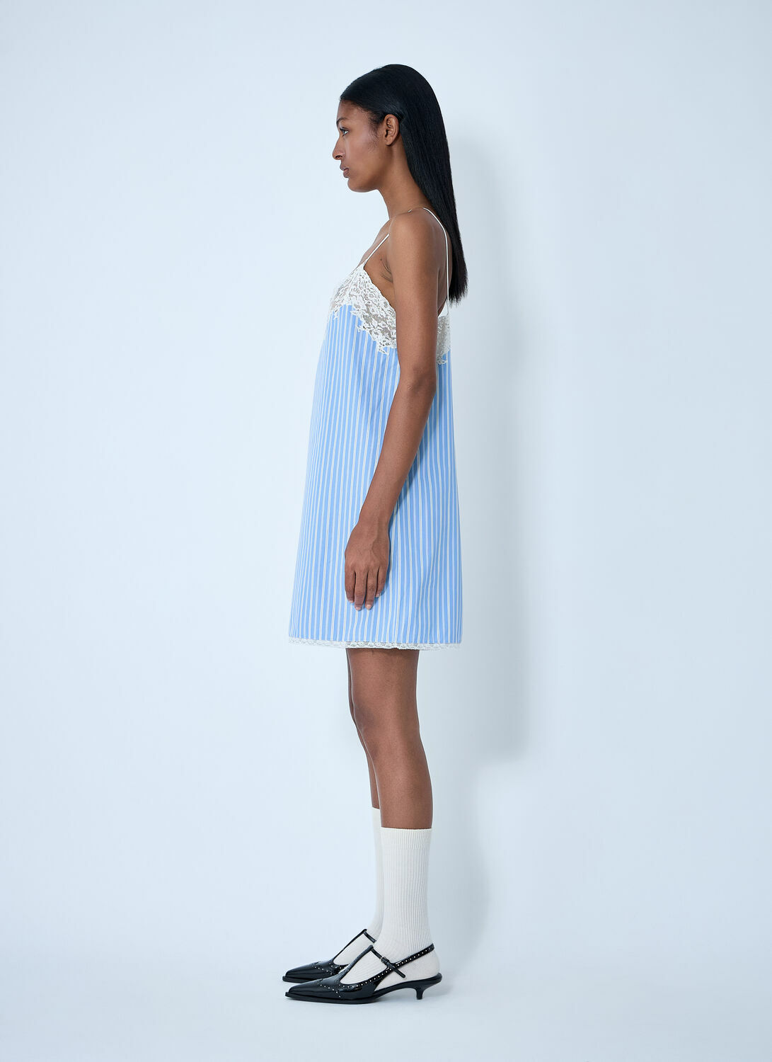 Miu Miu Striped Slip Mini Dress