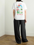Casablanca - LA Days Logo-Print Organic Cotton-Jersey T-Shirt - White