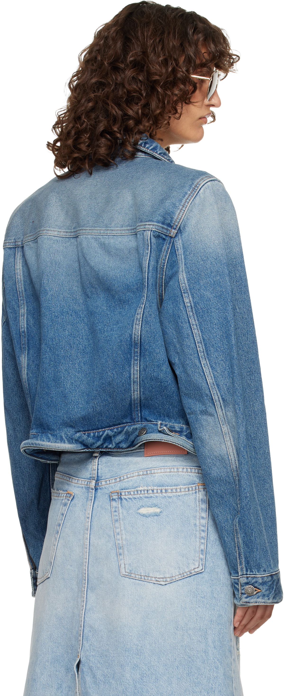 Acne Studios Blue Wavy Denim Jacket