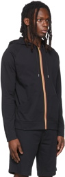 Paul Smith Black Jersey Tape Zip Hoodie