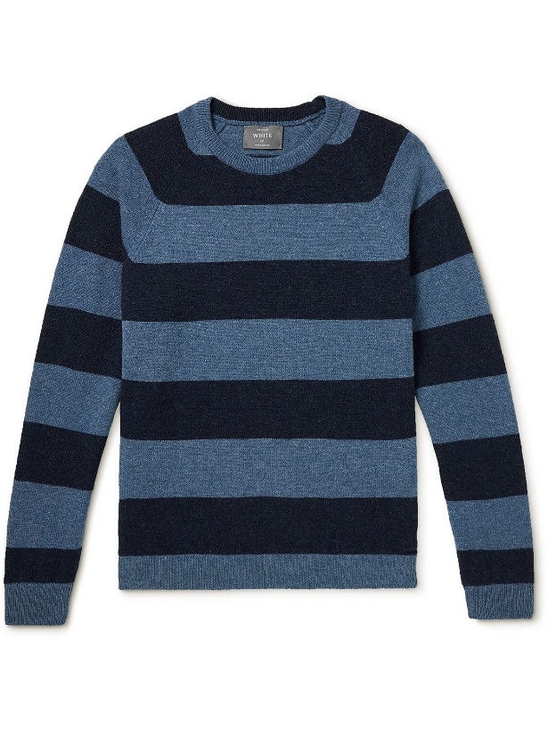 Photo: Private White V.C. - Striped Wool Sweater - Blue