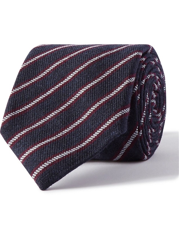 Photo: Sulka - Striped Wool and Silk-Blend Jacquard Tie - Blue