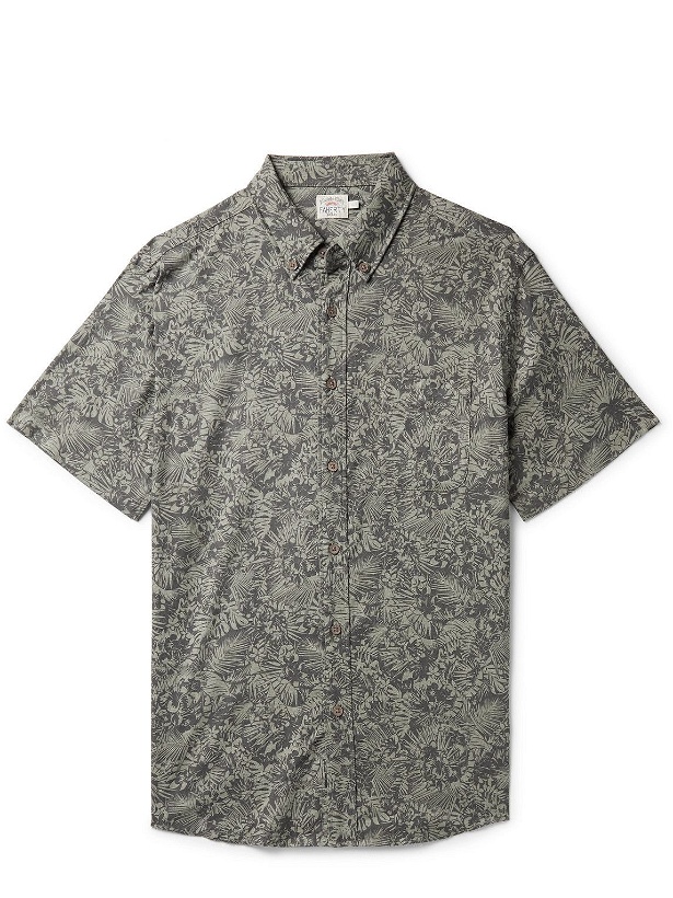 Photo: Faherty - Breeze Button-Down Collar Printed Stretch Hemp and Lyocell-Blend Shirt - Gray