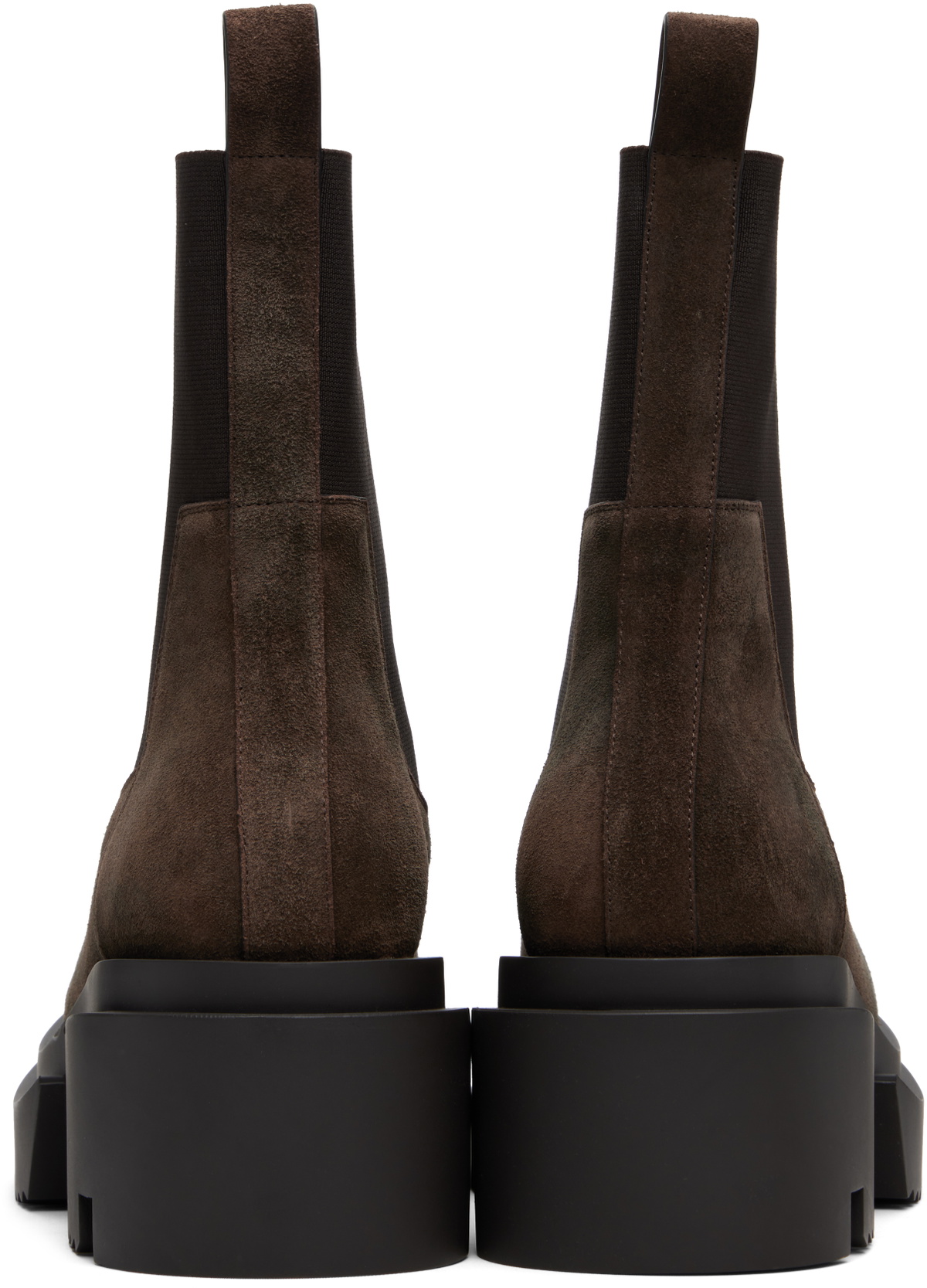 Rick Owens Brown Concordians Beatle Bogun Chelsea Boots