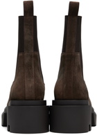 Rick Owens Brown Concordians Beatle Bogun Chelsea Boots