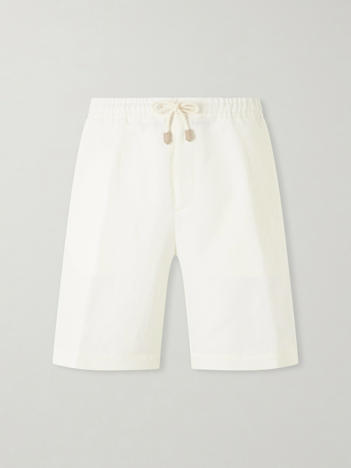 Canali - Straight-Leg Linen And Silk-Blend Bermuda Shorts - White