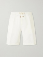 Canali - Straight-Leg Linen And Silk-Blend Bermuda Shorts - White