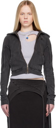 Ottolinger Black Fitted Zip Hoodie