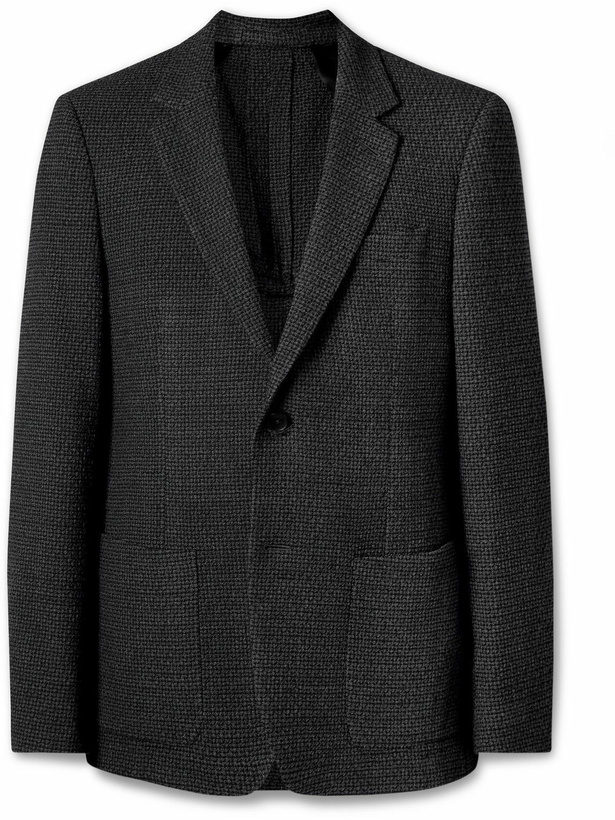 Photo: Mr P. - Checked Wool-Blend Bouclé Blazer - Gray