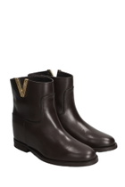 Via Roma 15 Ankle Boots Inside Wedge In Dark Brown Leather