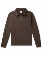 De Bonne Facture - Slim-Fit Cotton-Jersey Half-Zip Sweatshirt - Brown