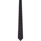 Gucci Navy Silk GG Crown Tie