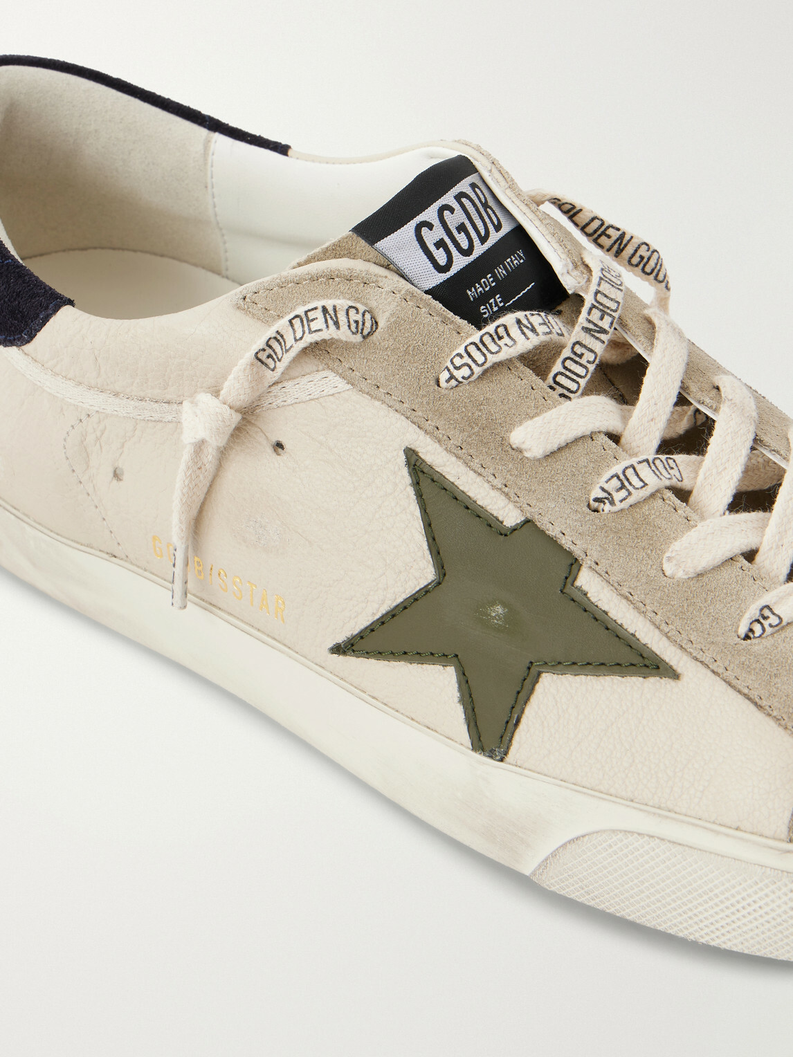 Golden Goose - Super-Star Distressed Suede -Trimmed Leather Sneakers - Neutrals
