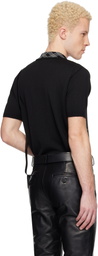 Ernest W. Baker Black Collar Check Jacquard Polo