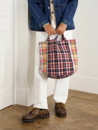 Drake's - Madras Checked Cotton Tote Bag