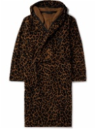 TOM FORD - Leopard-Print Cotton-Terry Hooded Robe - Brown