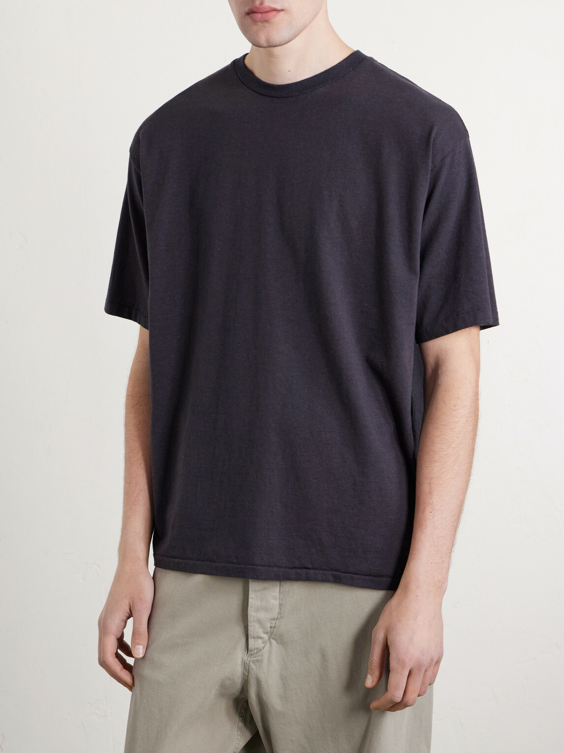 A.PRESSE - Cotton and Cashmere-Blend T-Shirt - Gray