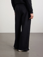 Les Tien - Wide-Leg Fleece-Back Cotton-Jersey Sweatpants - Black