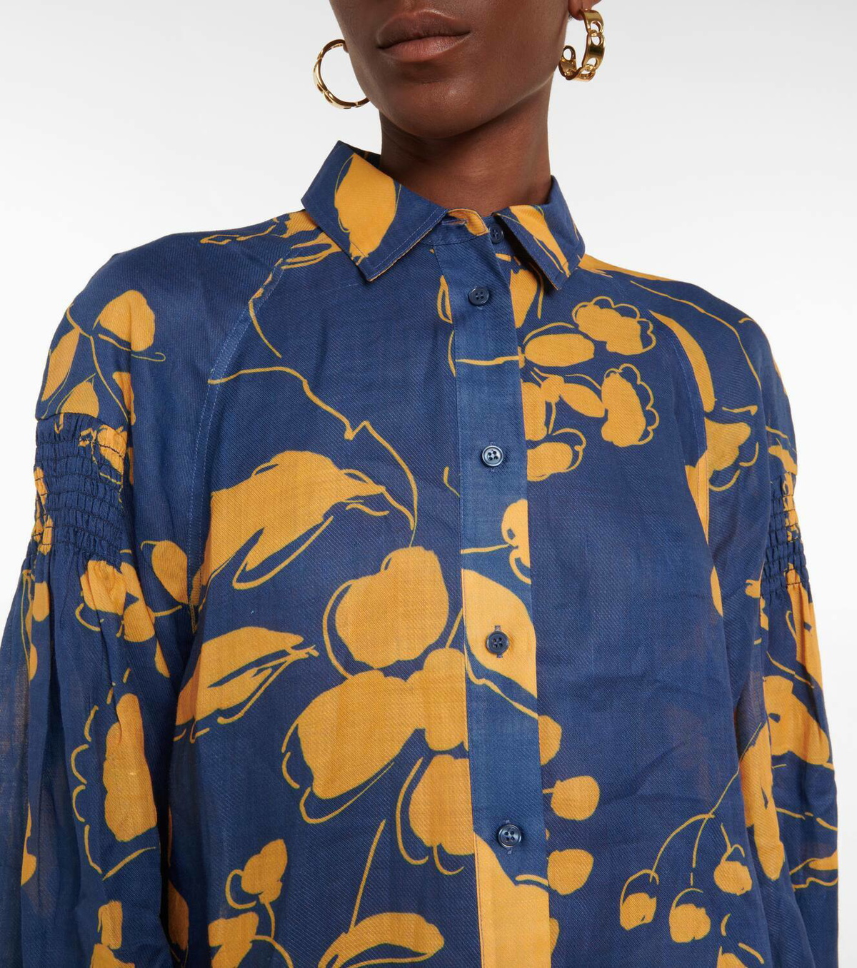 Lee Mathews Floral ramie shirt