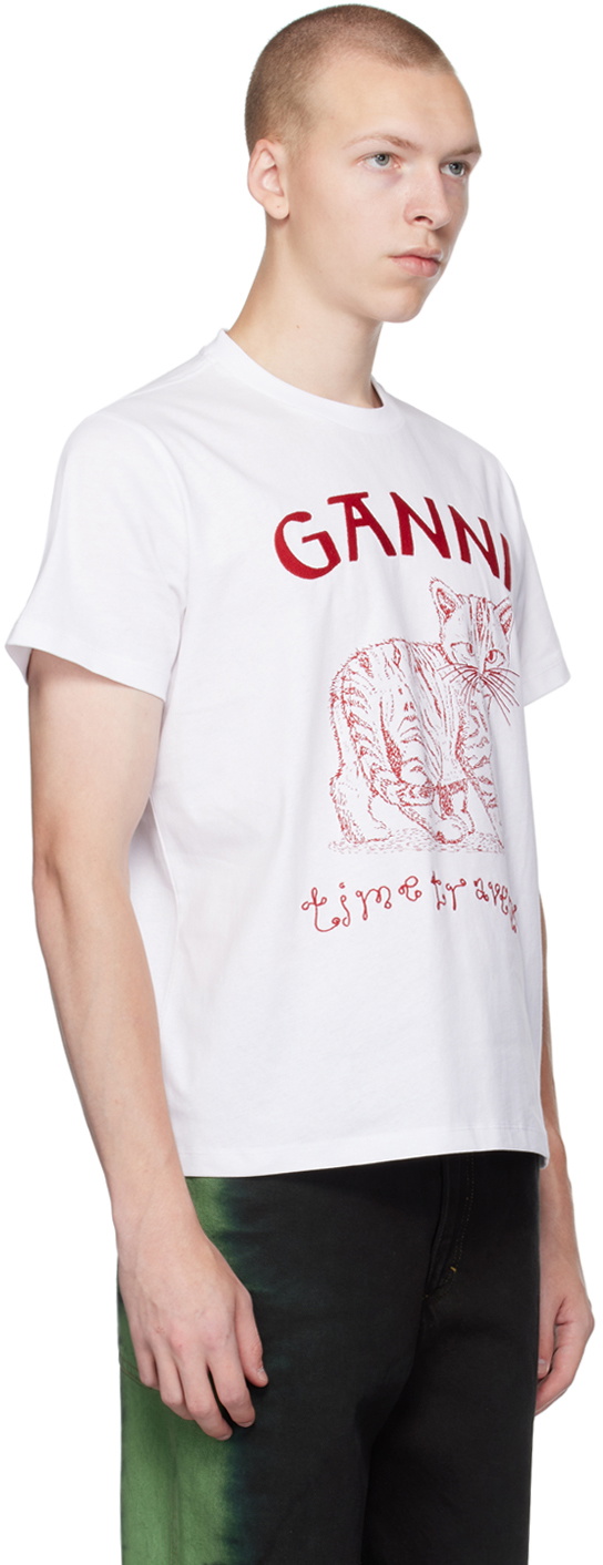 Ganni Embroidered T-Shirt - Bright White