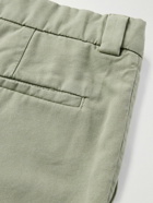 Brunello Cucinelli - Pleated Cotton-Twill Trousers - Green