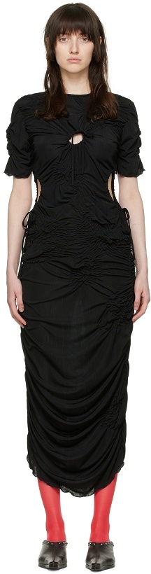 Photo: J.Kim Black Polyester Maxi Dress