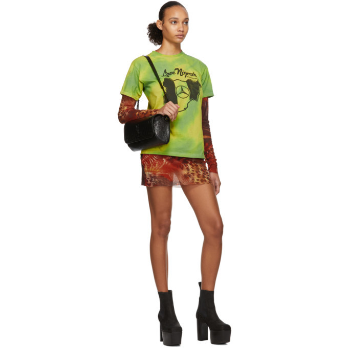 Mowalola SSENSE Exclusive Green and Yellow Love Nigeria Tie-Dye T