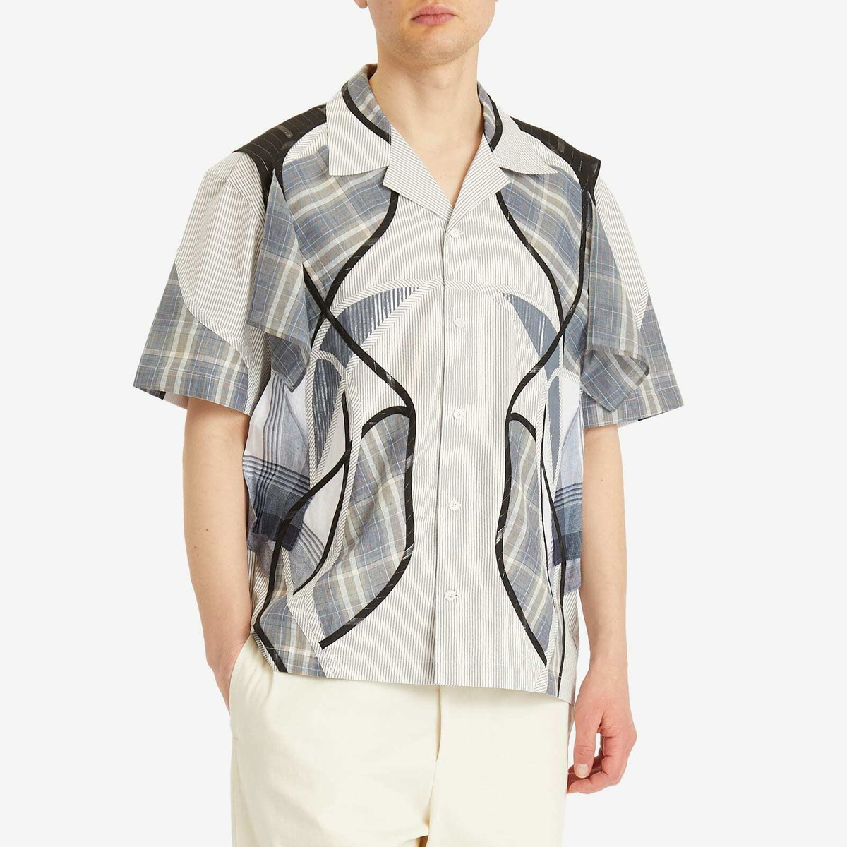 Craig Green Men's Patch Work Shirt in Blue Mix Craig Green
