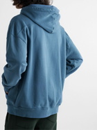 Rhude - Le Tabac Logo-Embroidered Printed Cotton-Jersey Hoodie - Blue