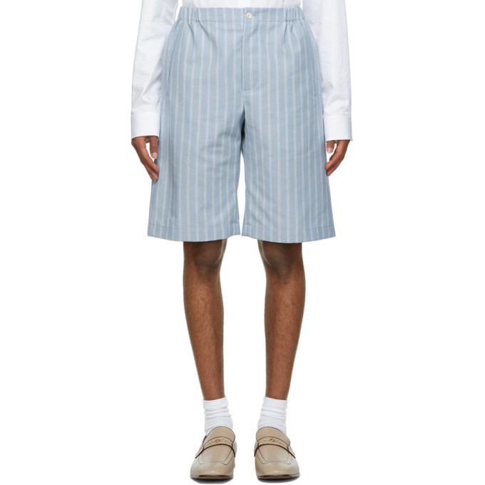 Photo: Gucci Blue Mohair and Wool Double Striped Shorts