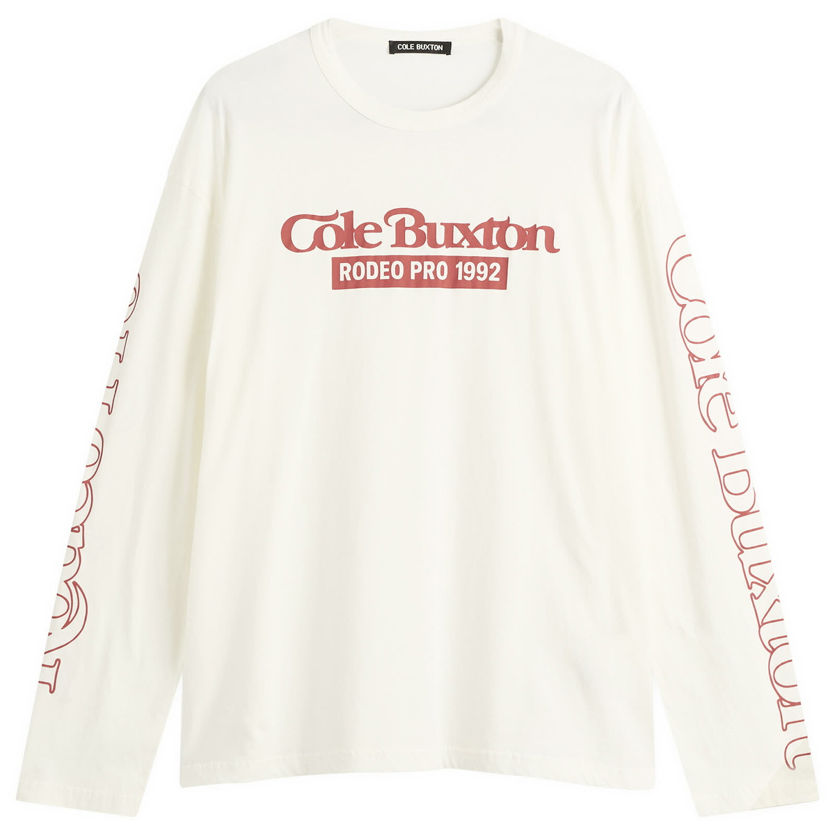 Cole Buxton Men's Rodeo Pro Longsleeve in Vintage Whitalye/Red