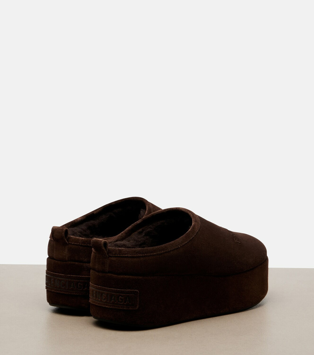 Balenciaga Alaska suede platform mules
