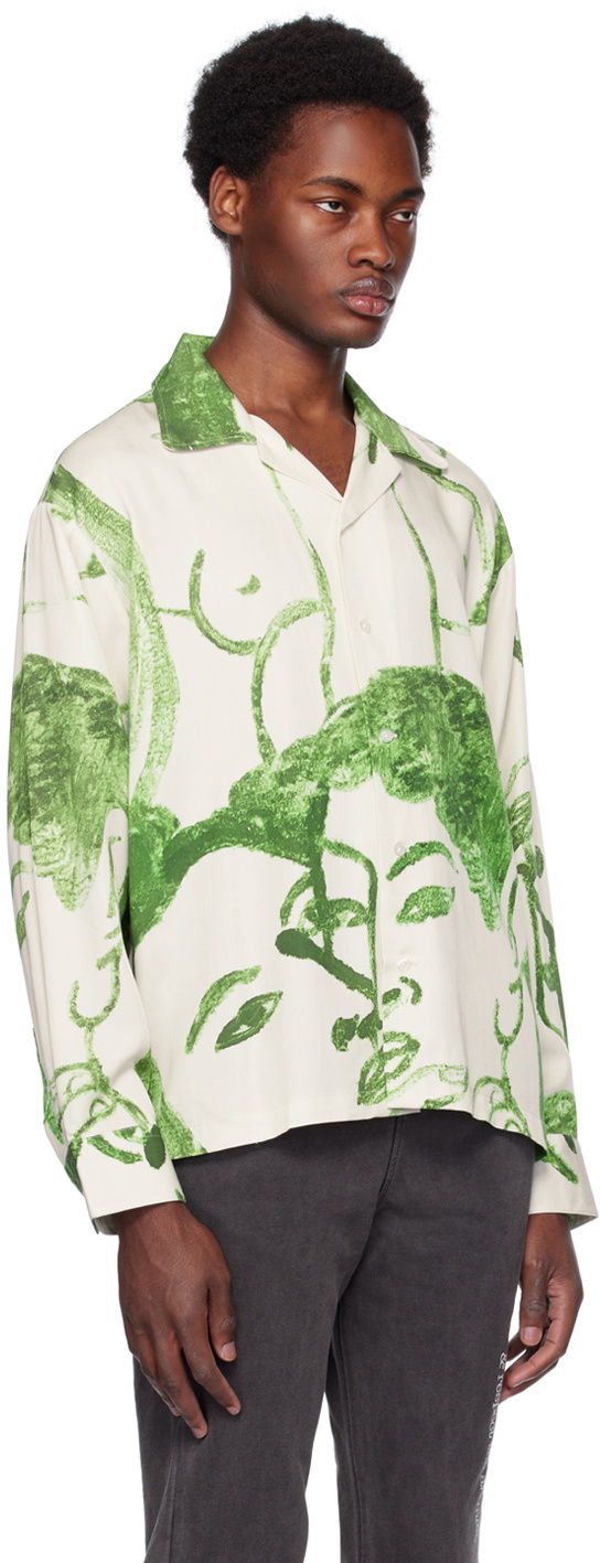 Carne Bollente SSENSE Exclusive Green & Off-White First Kiss Shirt ...