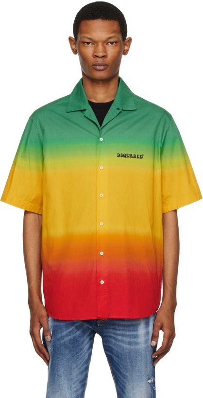 Photo: Dsquared2 Multicolor Gradient Stripe Shirt