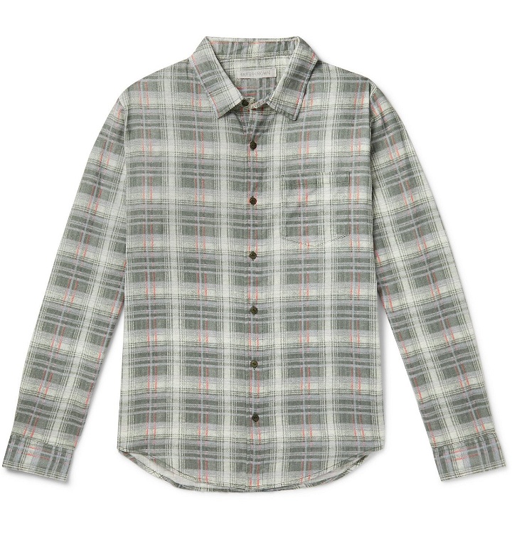 Photo: Outerknown - Highline Checked Cotton and Linen-Blend Flannel Shirt - Green